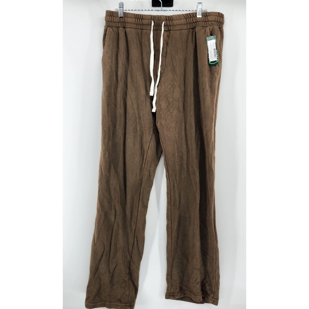 Threads 4 Thought Men's Brown Large Kevin Mineral Wash French Terry Pants NWT